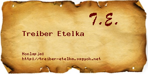 Treiber Etelka névjegykártya